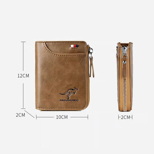 Carteira masculina com zíper (proteção RFID)