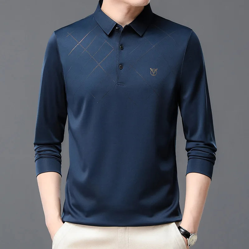 Elegance Langarm-Poloshirt
