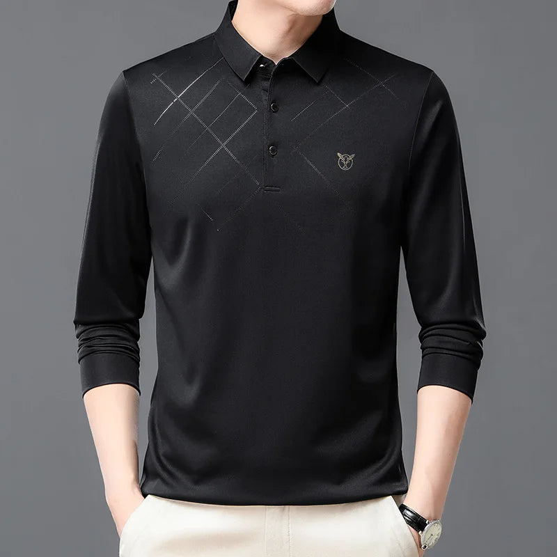 Elegance Langarm-Poloshirt