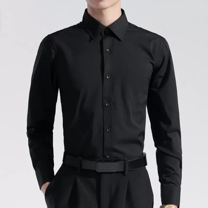 Camisa Elastech Social Anti Amassados + Relógio de Brinde