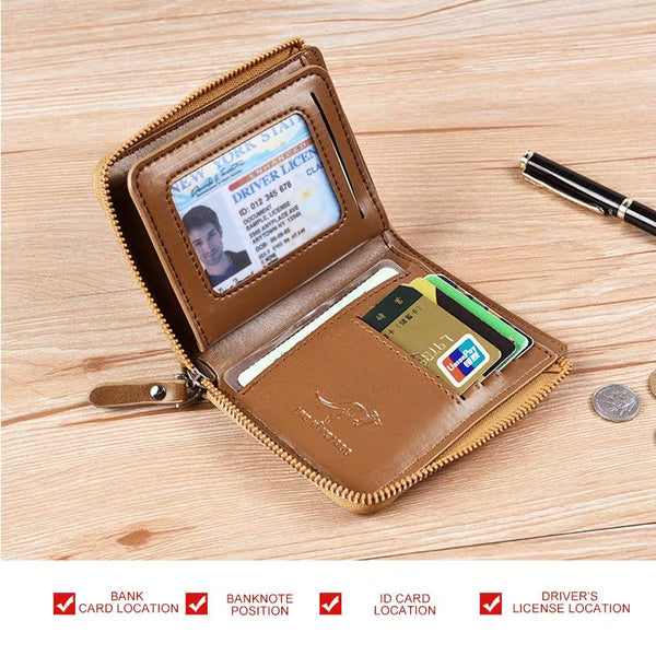 Carteira masculina com zíper (proteção RFID)