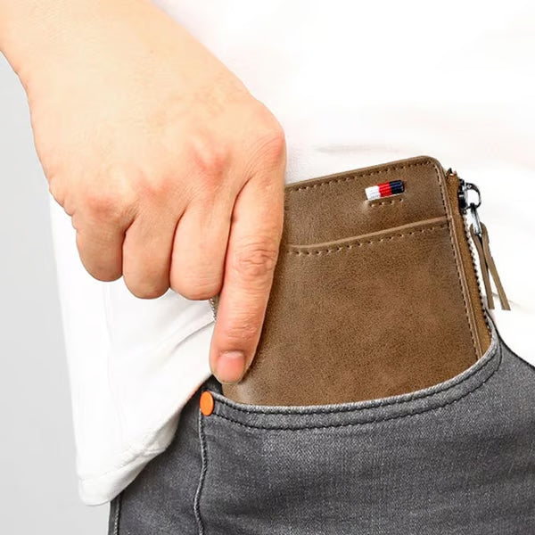 Carteira masculina com zíper (proteção RFID)